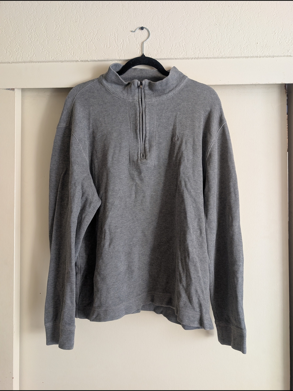 Men's Gray Quarter-Zip Sweater Pullover